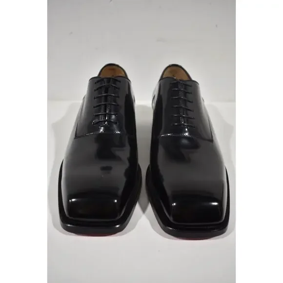 Christian Louboutin Capitano Flat Black Lace Up Tie Oxford Dress Loafer 41 8
